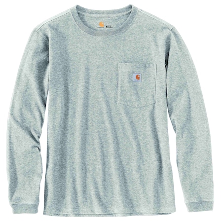 Carhartt Women's TK0126 W LseFit HW LS Pkt Tshrt S REG Long Sleeve Loose Heather Gray TK0126-W / 103244-034SREG